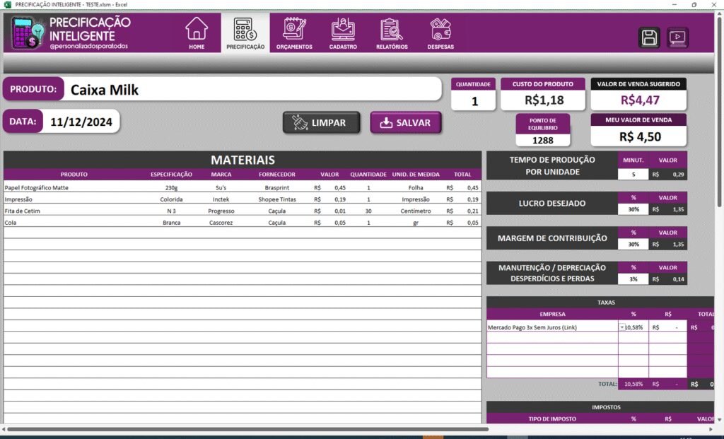Planilha - Precificação Inteligente - Imagem 3