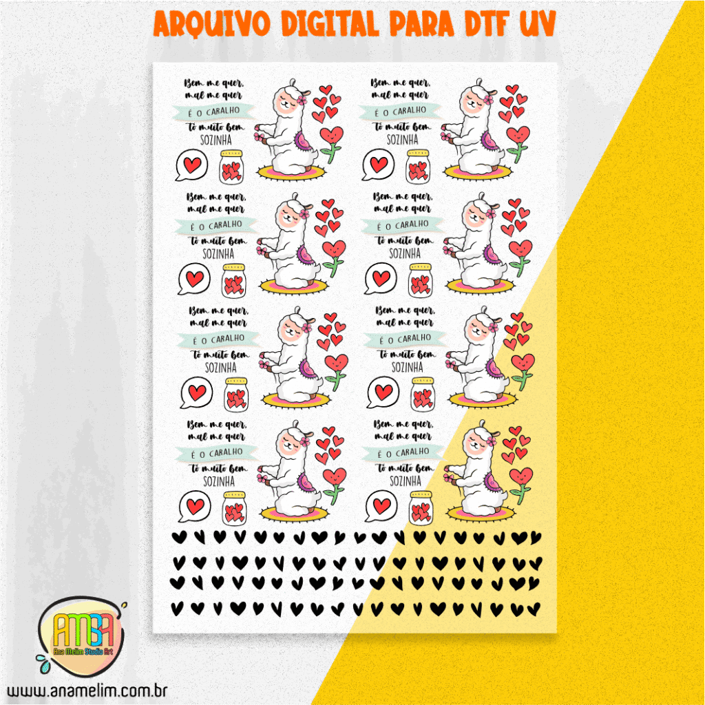 Artes Lhama Irritada para DTF UV - Imagem 1