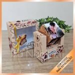 Cubo giratório com fotos e caixa para dia dos namorados