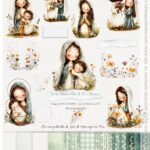 Kit Digital Ilustrações Como Maria: Mãe de Fé e Ternura (Carinas Paper)
