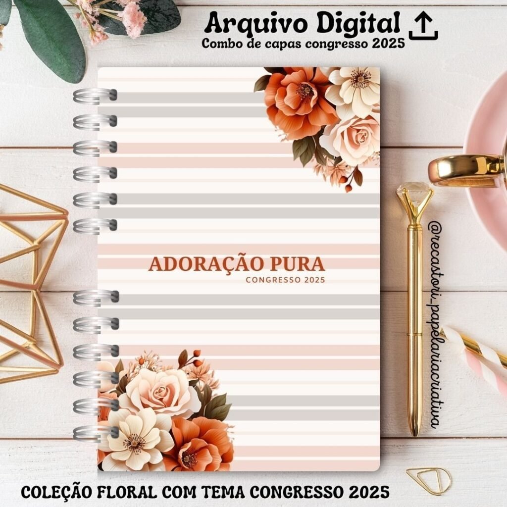 COMBO Capas com o Tema Congresso 2025 - Adoração Pura Feminino - Imagem 10