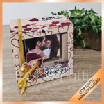 Cubo giratório com fotos e caixa para dia dos namorados - Imagem 2