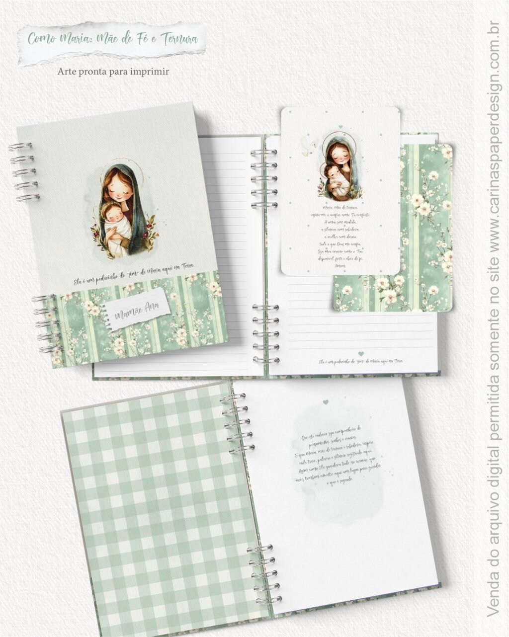 Kit Digital Ilustrações Como Maria: Mãe de Fé e Ternura (Carinas Paper) - Imagem 4