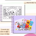 Livro de Colorir Cute Army bts21