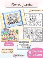Cards para Colorir – Monstrinho Labubu - Imagem 4