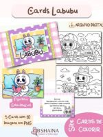 Cards para Colorir – Monstrinho Labubu - Imagem 3
