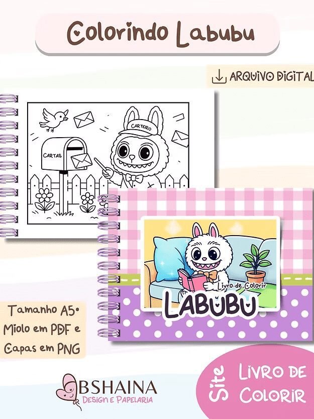Livro de Colorir Monstrinho Labubu - Imagem 1