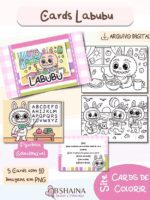 Cards para Colorir – Monstrinho Labubu