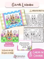 Cards para Colorir – Monstrinho Labubu - Imagem 5