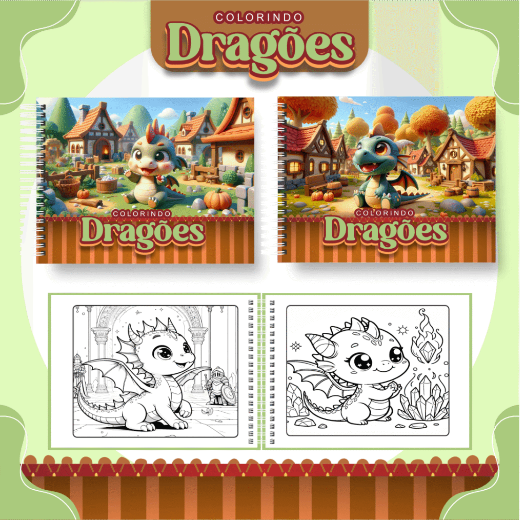Dragões - Big Livros de Colorir - Imagem 1
