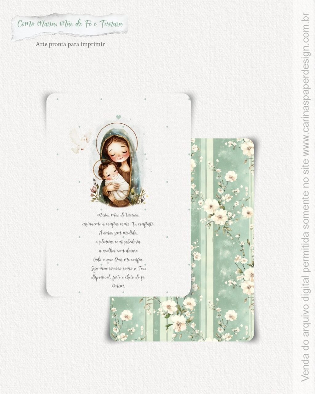 Kit Digital Ilustrações Como Maria: Mãe de Fé e Ternura (Carinas Paper) - Imagem 6