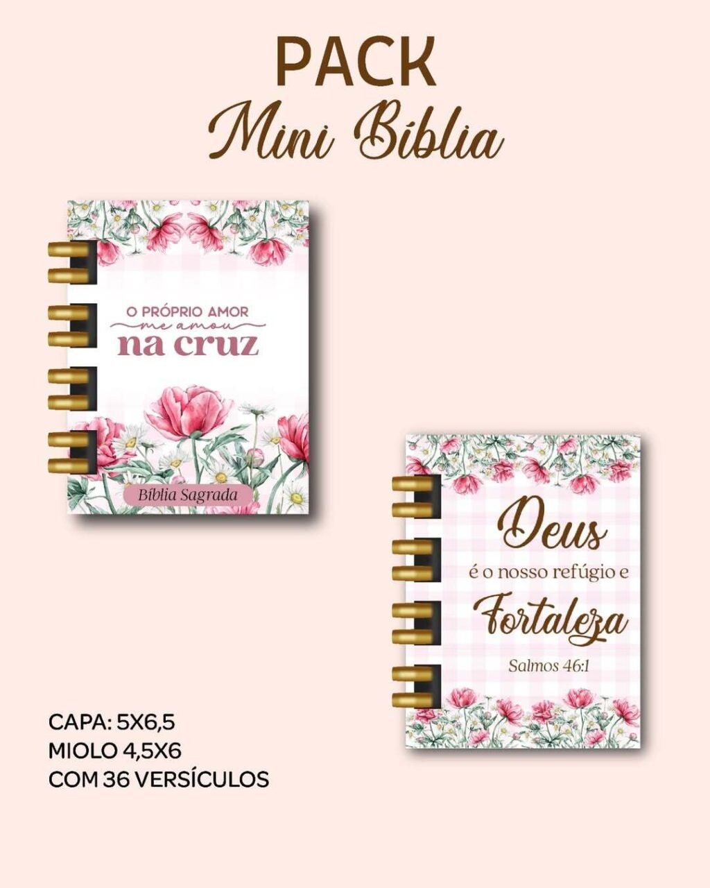 Pack Mini Bíblia Chaveiro + Miolo Versículos - Imagem 7