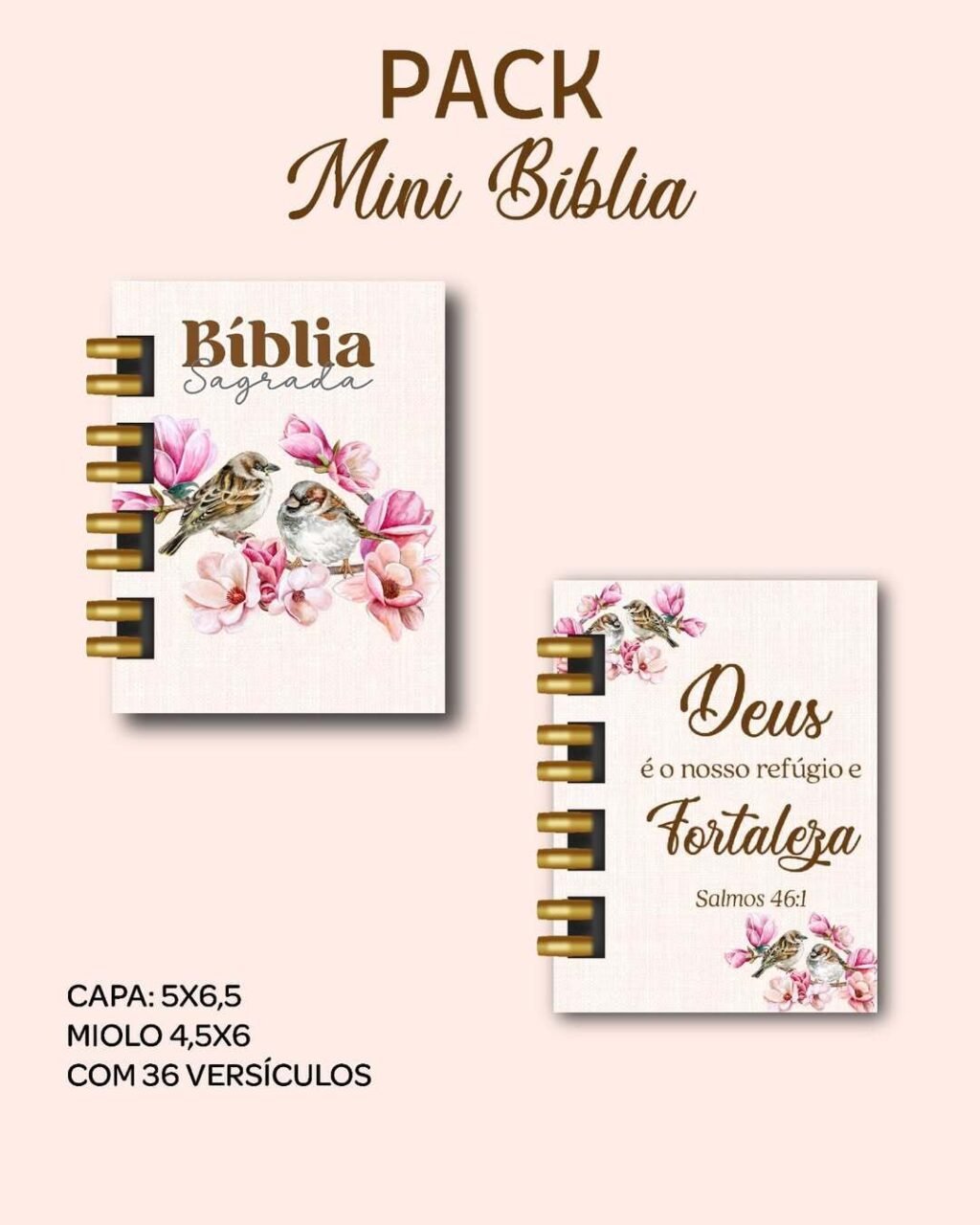 Pack Mini Bíblia Chaveiro + Miolo Versículos - Imagem 8