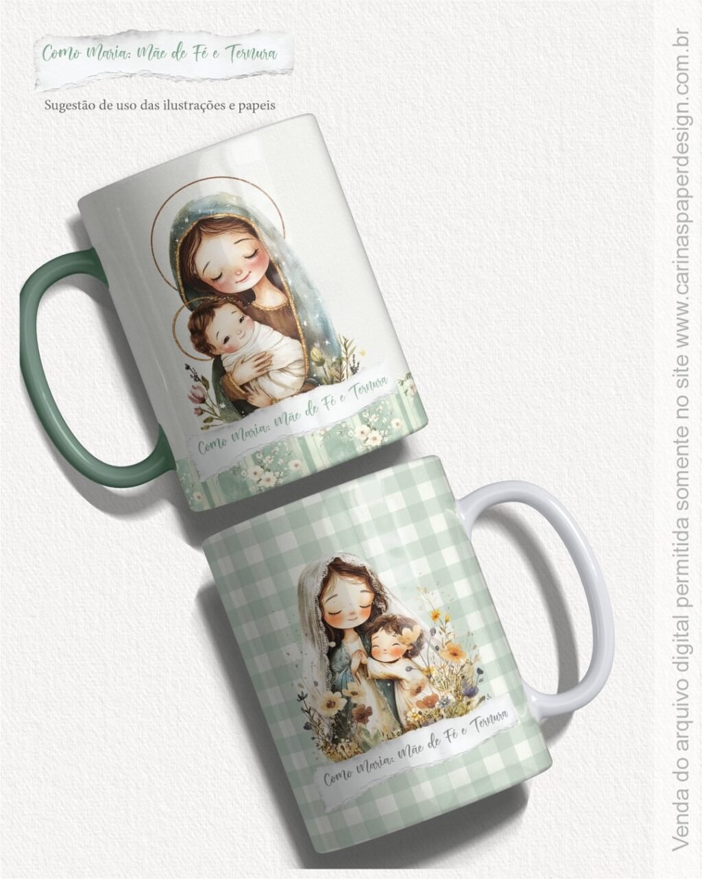 Kit Digital Ilustrações Como Maria: Mãe de Fé e Ternura (Carinas Paper) - Imagem 7