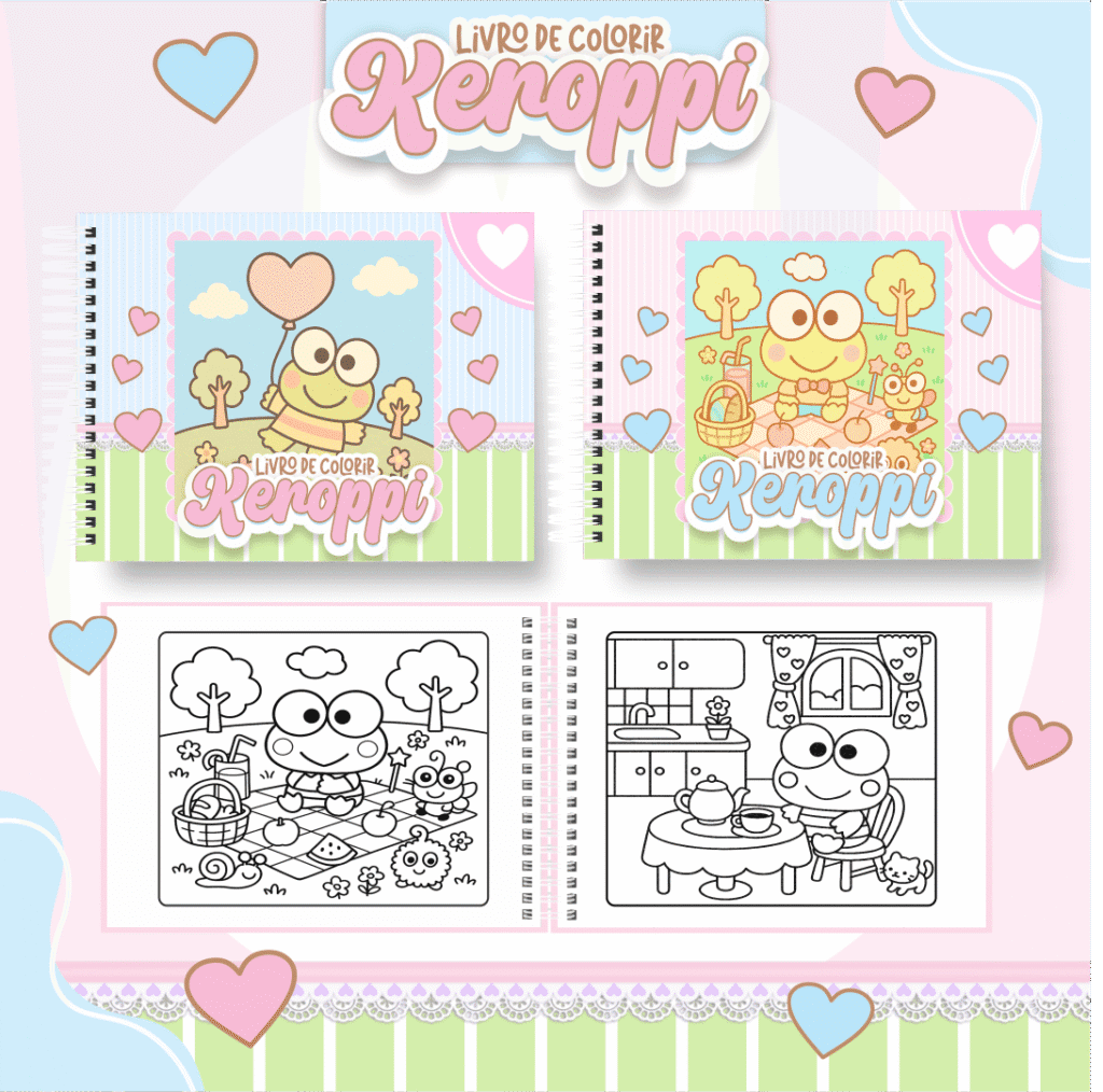 Keroppi - Big Livros de Colorir - Imagem 1