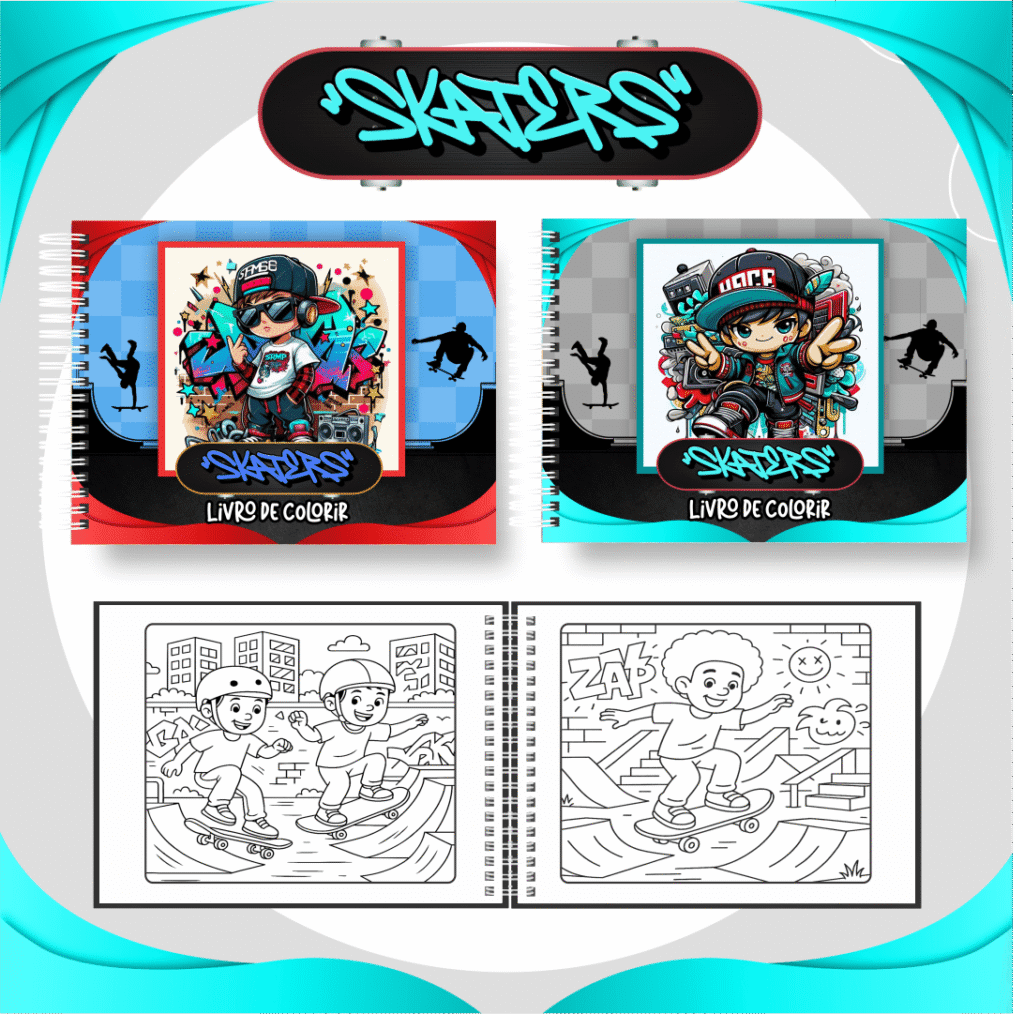 Skaters - Big Livros de Colorir - Imagem 1