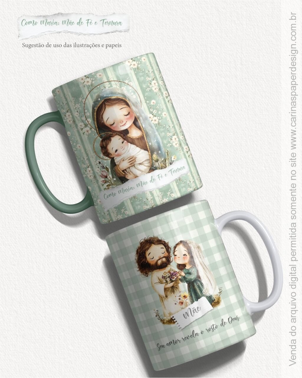 Kit Digital Ilustrações Como Maria: Mãe de Fé e Ternura (Carinas Paper) - Imagem 8