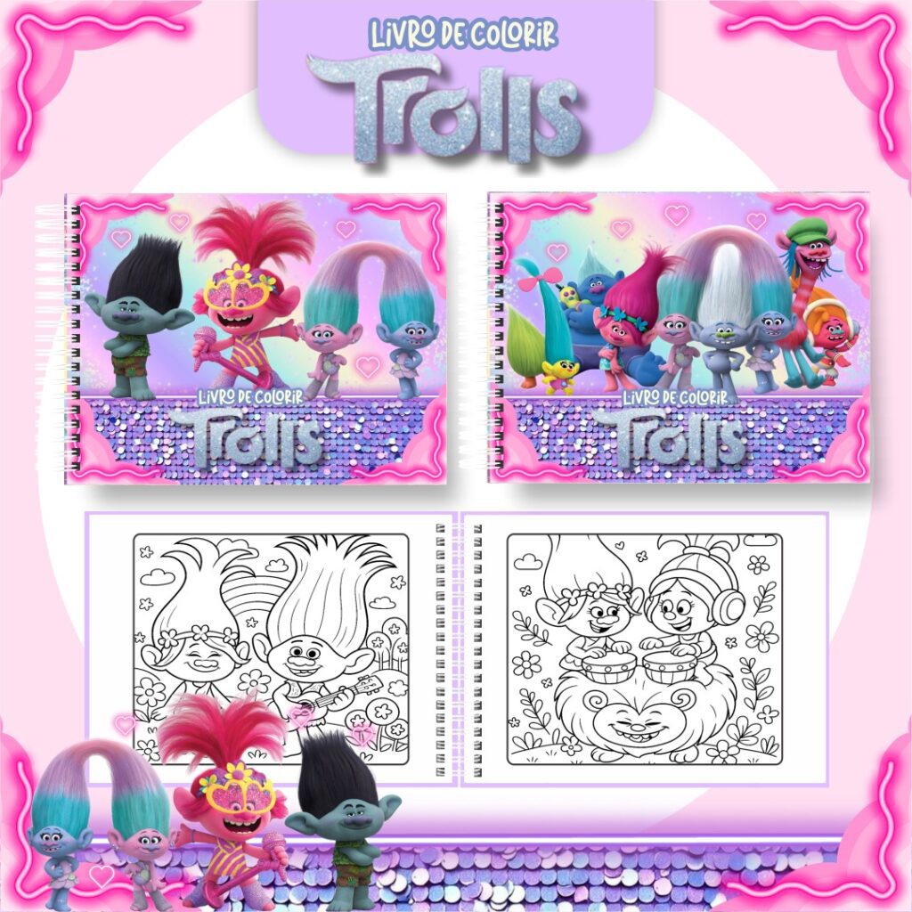 Trolls - Big Livros de Colorir - Imagem 1
