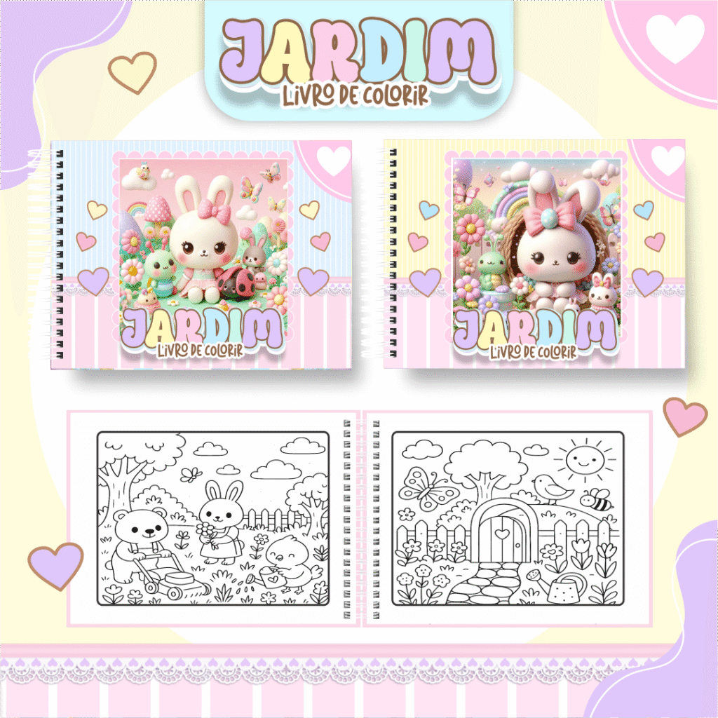 Jardim Fofo - Big Livros de Colorir - Imagem 1