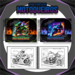 Motoqueiros - Big Livros de Colorir