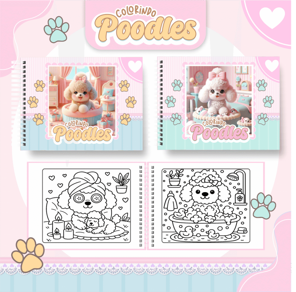Poodle - Big Livros de Colorir - Imagem 1