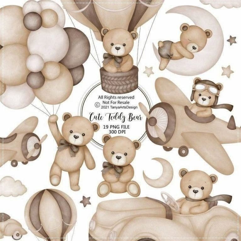 Cute Ted Bear - Kit Digital - Imagem 1