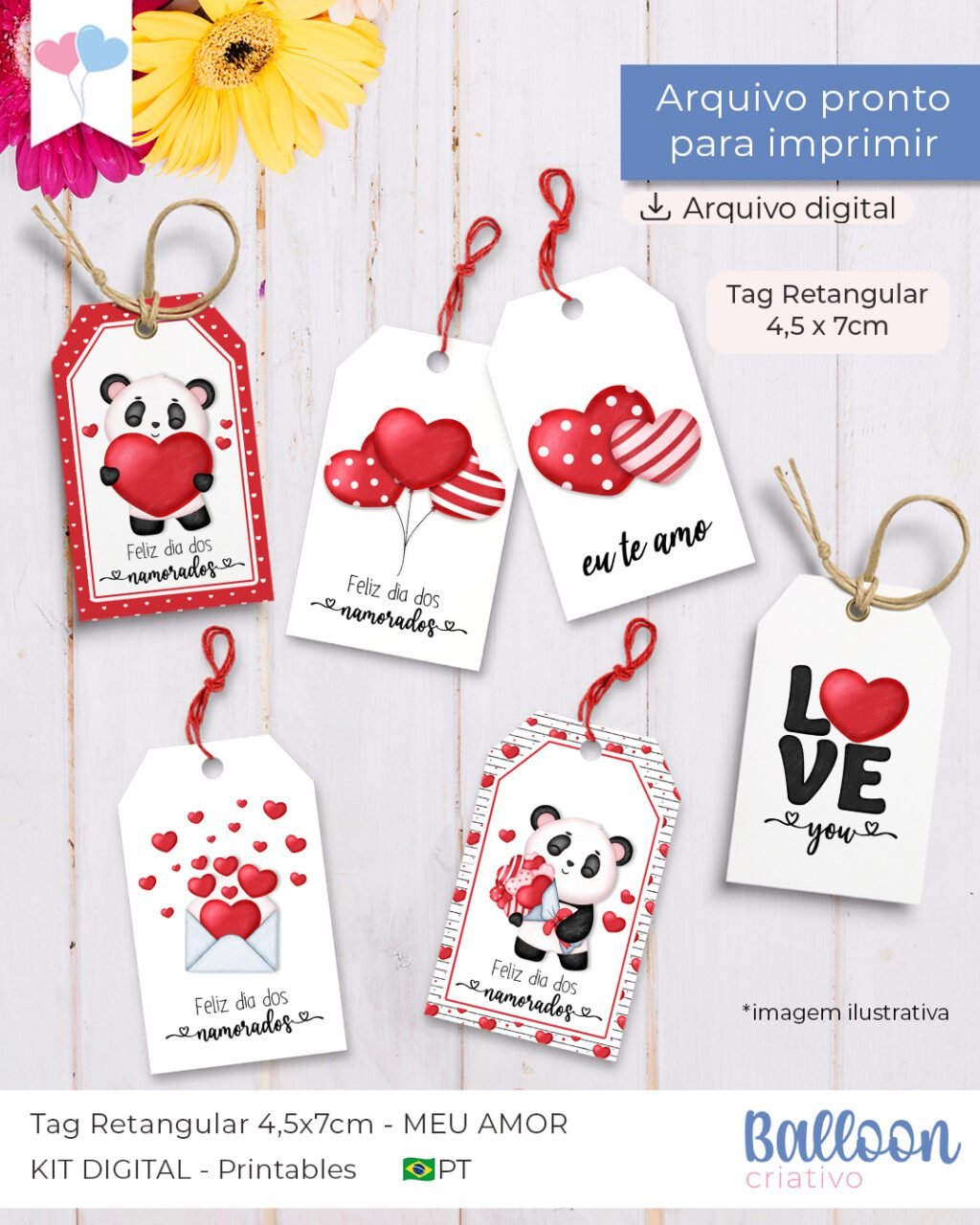 COMBO Tag e Adesivo - MEU AMOR (Balloon) - Imagem 2