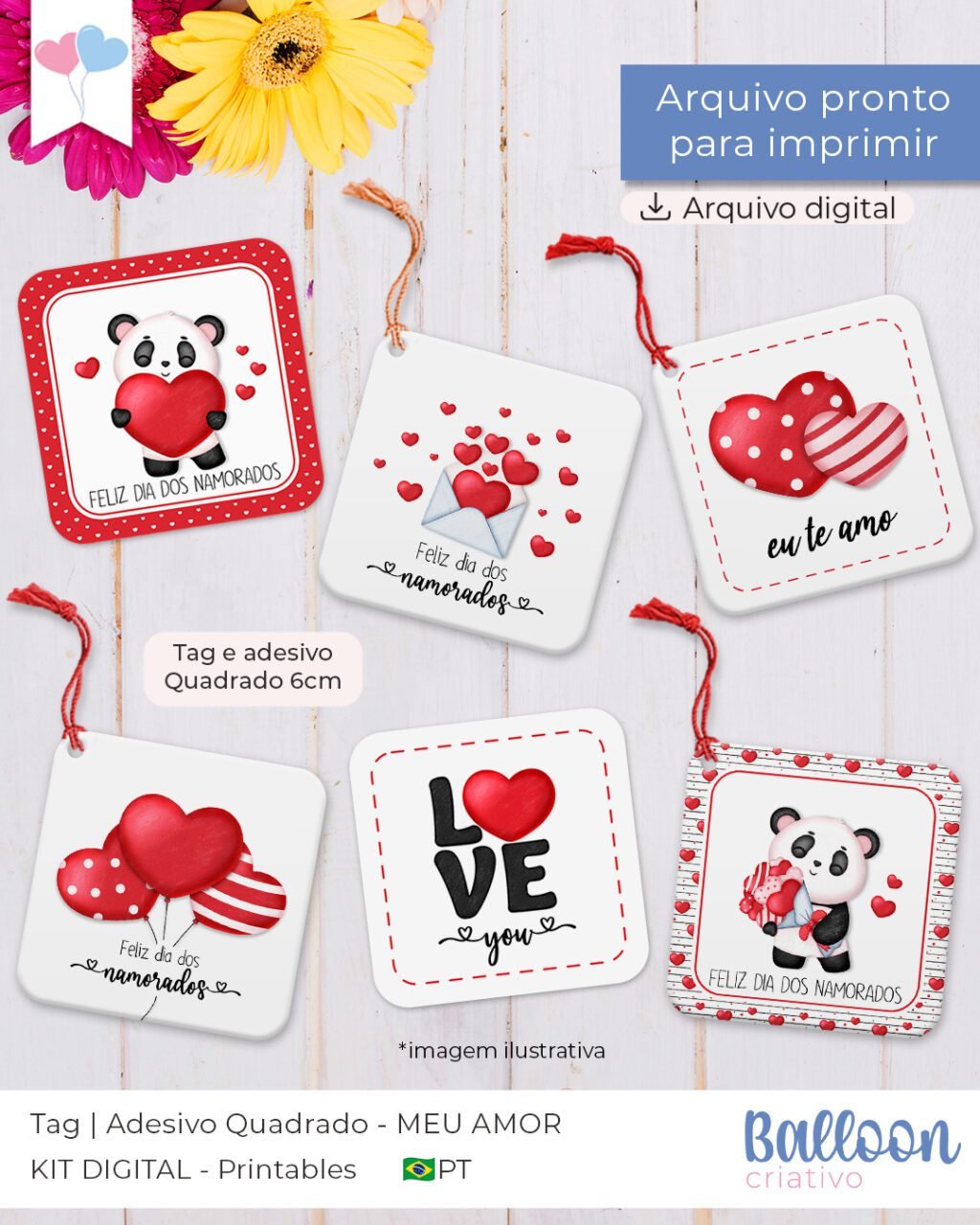 COMBO Tag e Adesivo - MEU AMOR (Balloon) - Imagem 4