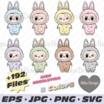 Clipart de monstros Kawaii- Sublimação Labubu