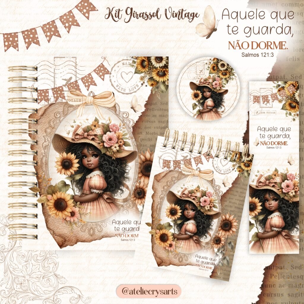 Combo Girassol - Encadernação (Crys Arts) - Imagem 1