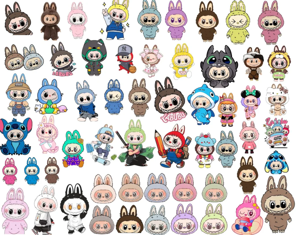 Pacote com 60 designs de Labubu - Imagem 1