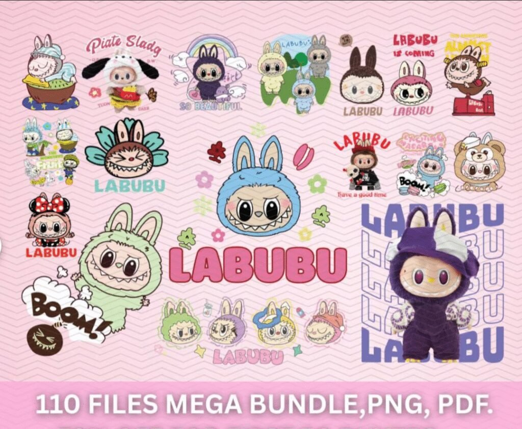 Pacote com 110 designs de Labubu - Kit Digital - Imagem 1