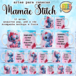 Stitch Dia das Mães - Artes para Canecas