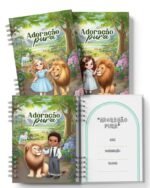 Kit Caderno Infantil Congresso Adoração Pura Menino Menina (Bicho Papel)