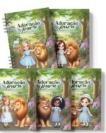 Kit Caderno Infantil Congresso Adoração Pura Menino Menina (Bicho Papel) - Imagem 2