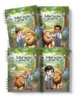 Kit Caderno Infantil Congresso Adoração Pura Menino Menina (Bicho Papel) - Imagem 3