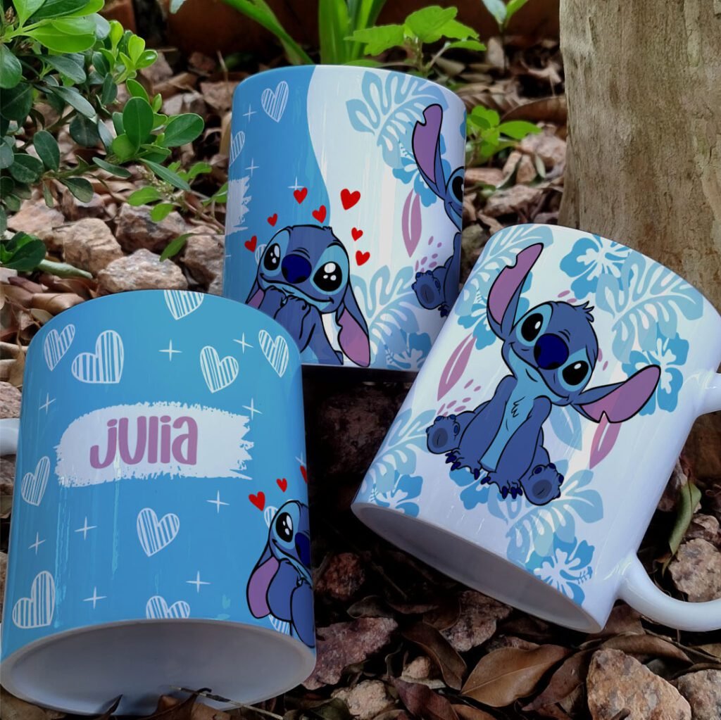 Stitch Floral - Estampas Canecas - Imagem 2