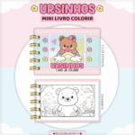Chaveiro Ursinha - Mini Livro Colorir (Lina)
