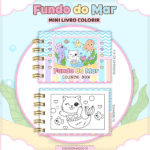 Fundo do Mar Menina - Mini Livro Colorir (Lina)