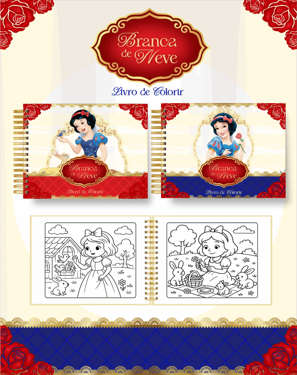 Branca de Neve - Big Livros de Colorir - Imagem 1