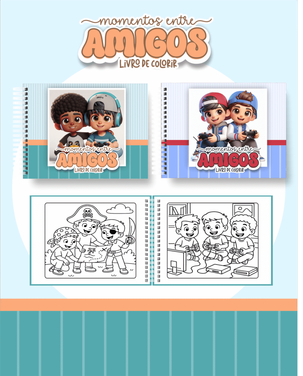 Momentos de Amigos - Big Livros de Colorir - Imagem 1