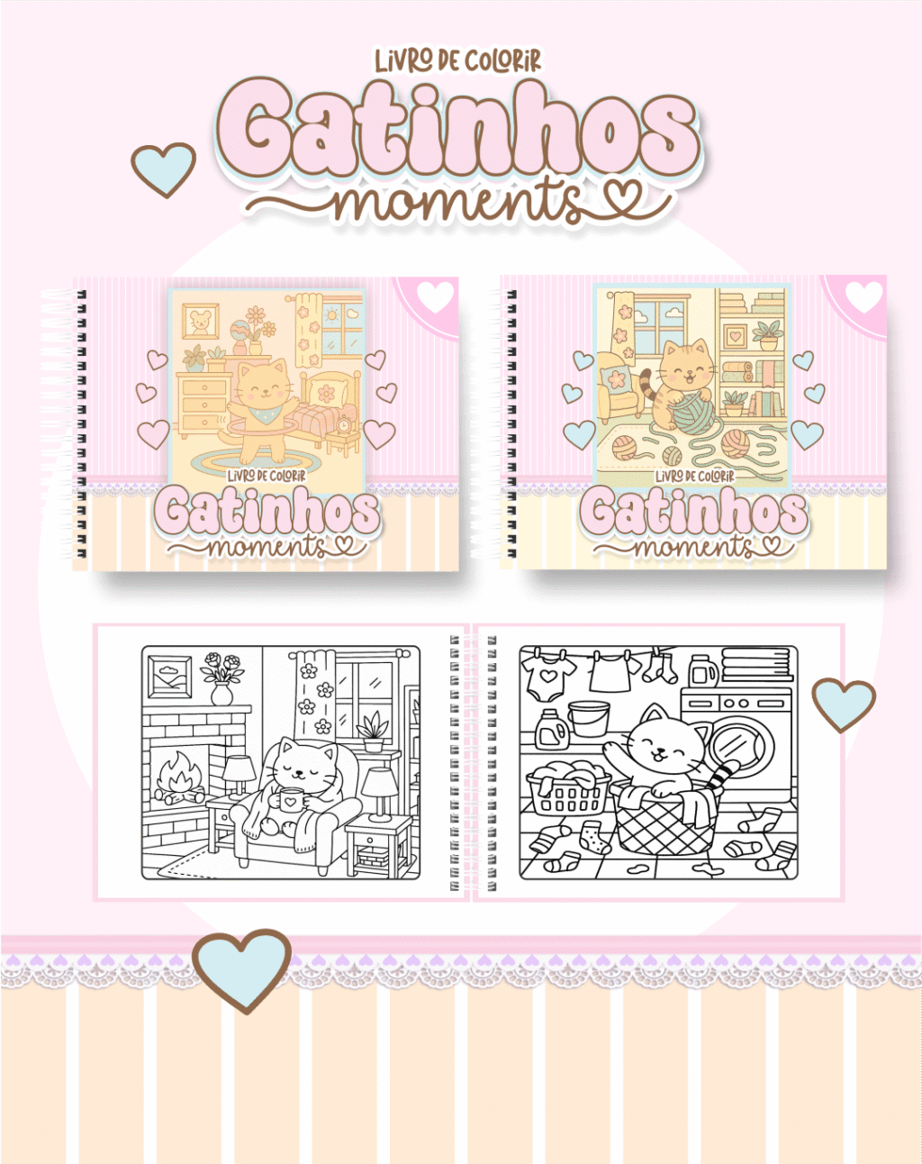 Gatinhos Moments - Big Livros de Colorir - Imagem 1
