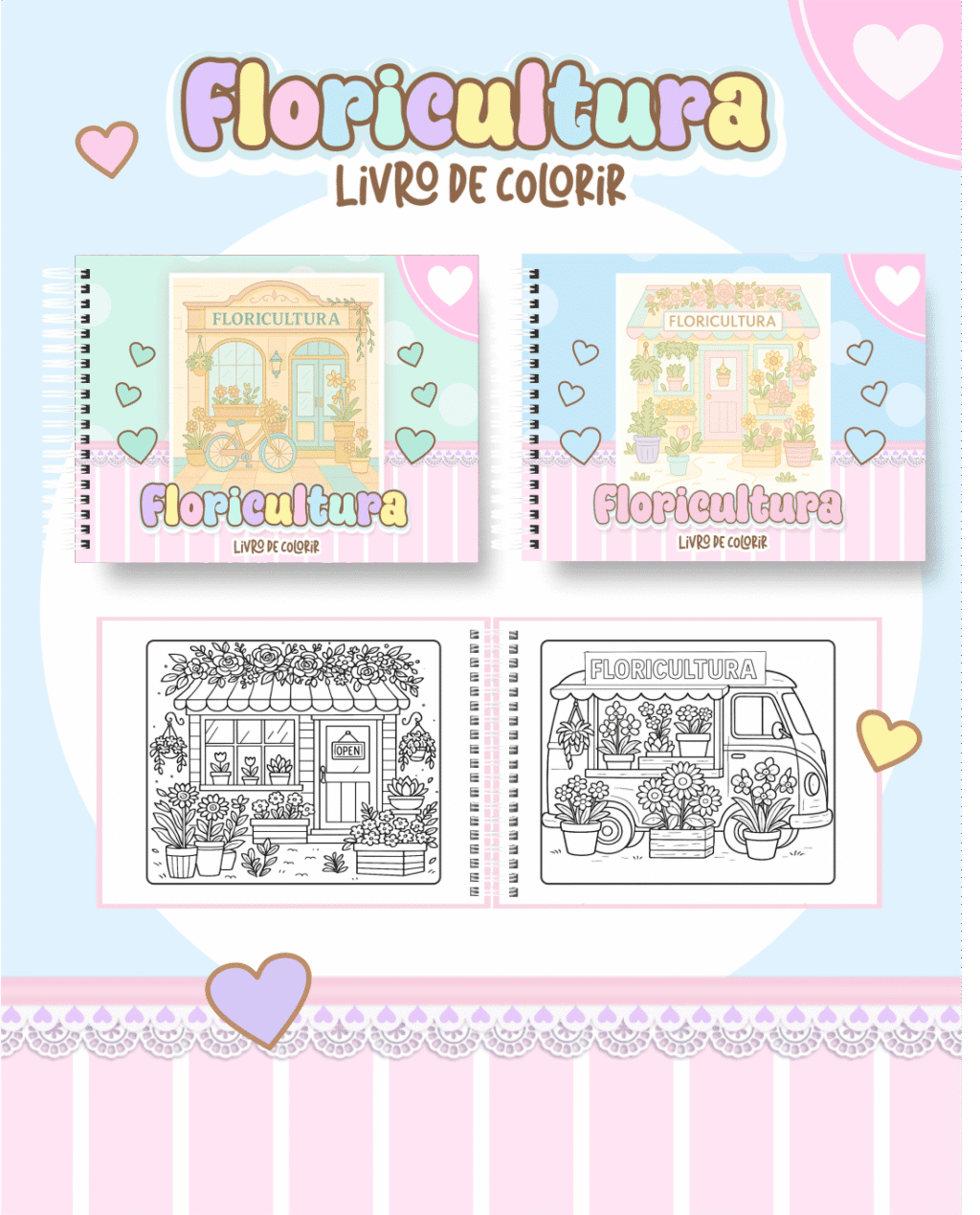 Floricultura - Big Livros de Colorir - Imagem 1