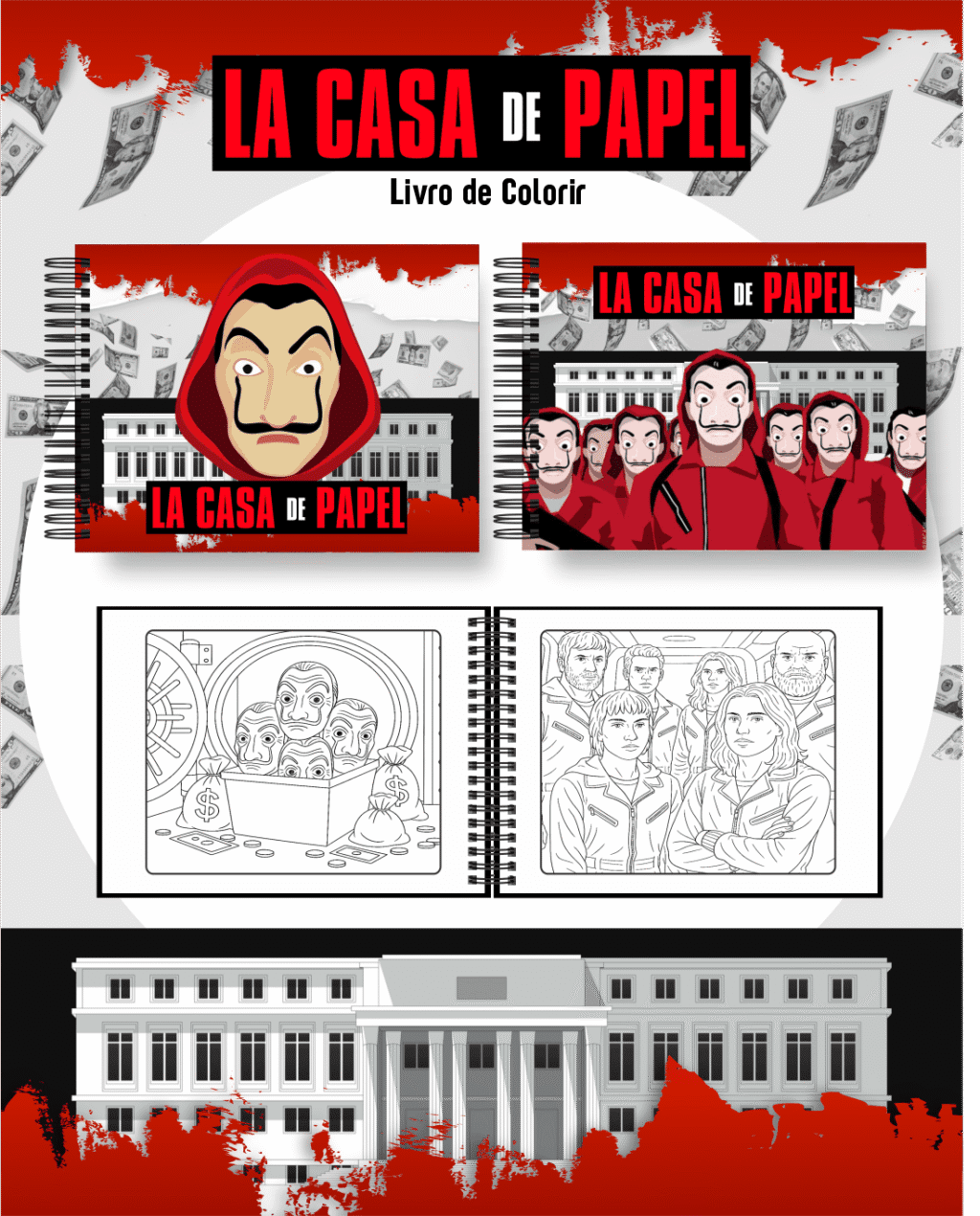 La Casa de Papel - Big Livros de Colorir 2 - Imagem 1