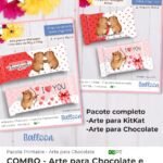 COMBO Arte para Chocolate e KitKat - Capivara Apaixonada