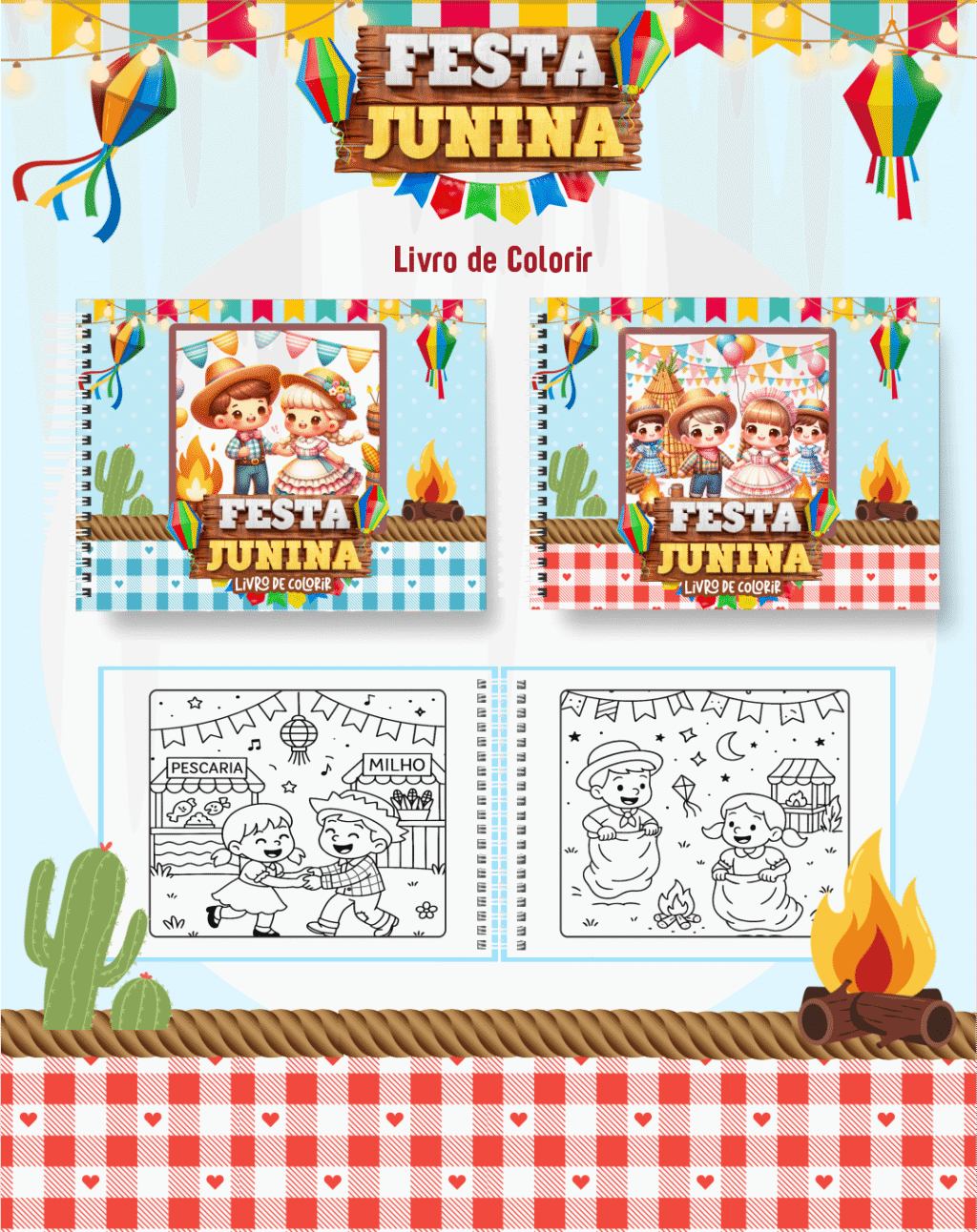 Festa Junina - Big Livros de Colorir 2 - Imagem 1