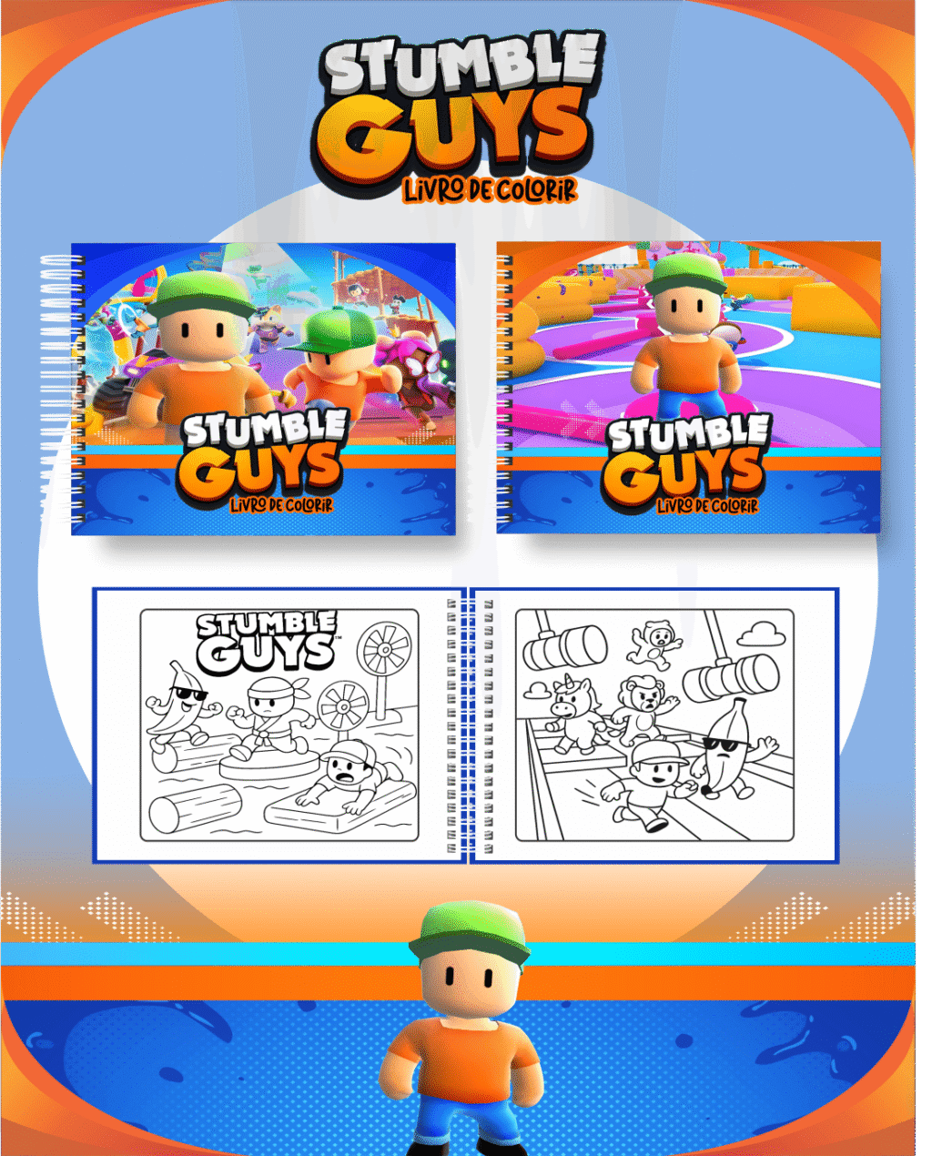 Stumble Guys - Big Livros de Colorir 2 - Imagem 1