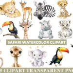 Safari Animais Aquarela - Kit Digital