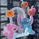 Stitch e Angel - Topo de Bolo