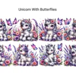 Unicórnio com Borboletas - Kit Digital